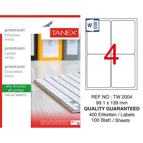 Tanex Lazer Etiket TW-2004 99.1x139 mm