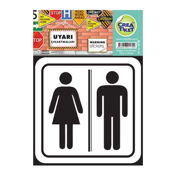 Crea Uyarı Etiketi Bayan- Erkek WC Figürü