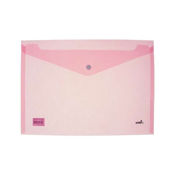 Umix Çıtçıtlı Zarf Dosya Şeffaf Pembe