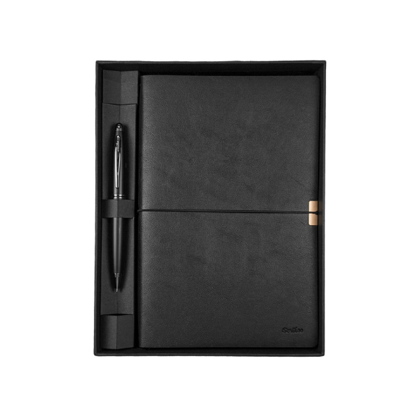 Scrikss A5 Toledo Siyah Defter & Tükenmez Mat Siyah Set