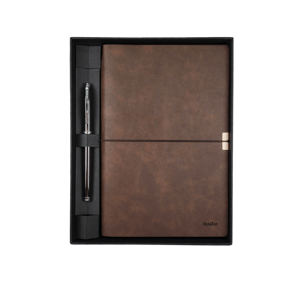 Scrikss A5 Toledo Kahve Defter & 800 Roller Titanyum Set