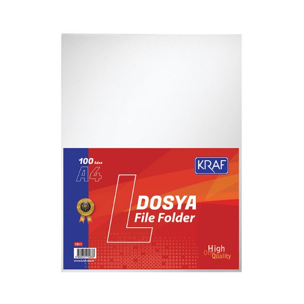 Kraf L Poşet Dosya A4 100'lü