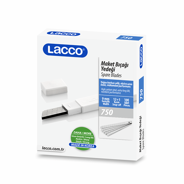 Lacco 750 Maket Bıçağı Yedeği 9 mm 10lu Kutu