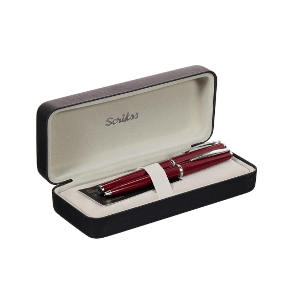 Scrikss 33 Dolma Kalem+Tükenmez Kalem Set Bordo