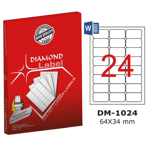 Diamond Lazer Etiket DM-1024 64x34 mm
