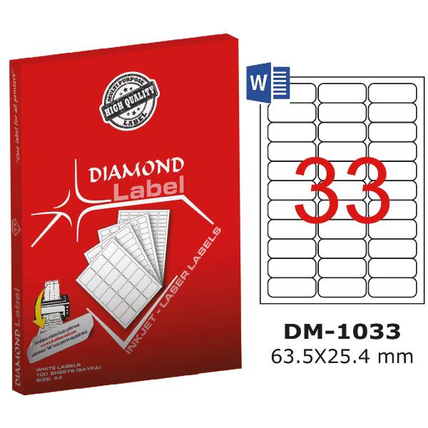 Diamond Lazer Etiket DM-1033 63.5x25.4 mm