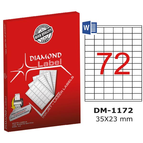 Diamond Lazer Etiket DM-1172 35x23 mm