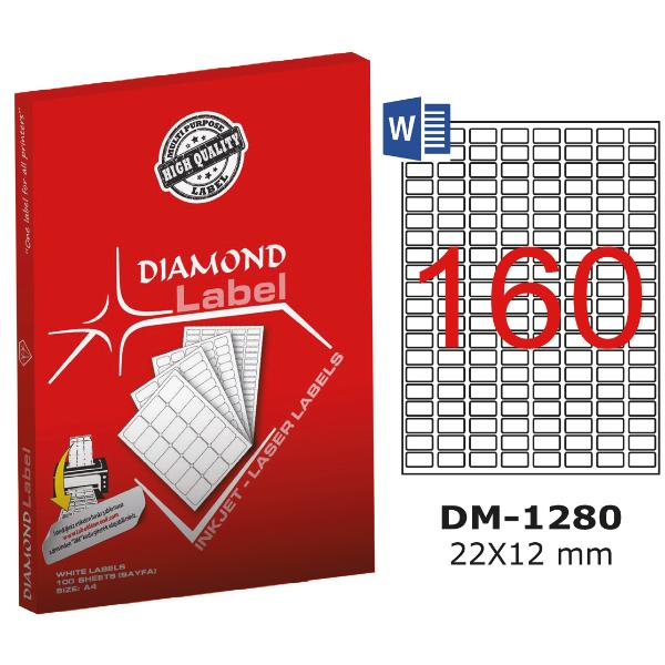 Diamond Lazer Etiket DM-1280 22x12 mm