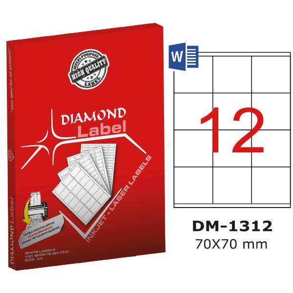 Diamond Lazer Etiket DM-1312 70x70 mm