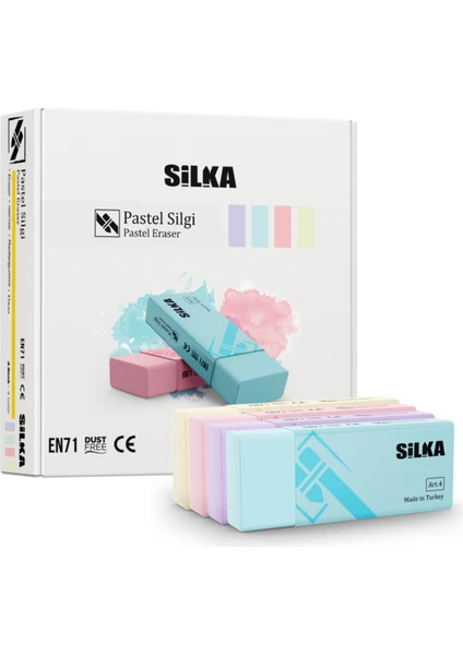 Silka Silgi Pastel 4 Renk 30'Lu