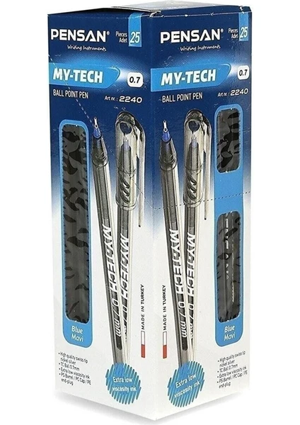 Pensan My-tech 0.7 Mm Tükenmez Kalem 25'li Mavi