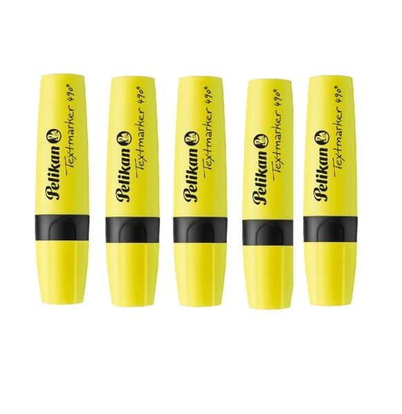 Pelikan 490 Fosforlu İşaretleme Kalemi Sarı (5 Adet)
