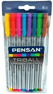 Triball Renkli 8'Li Vakumlu Tükenmez Kalem Seti